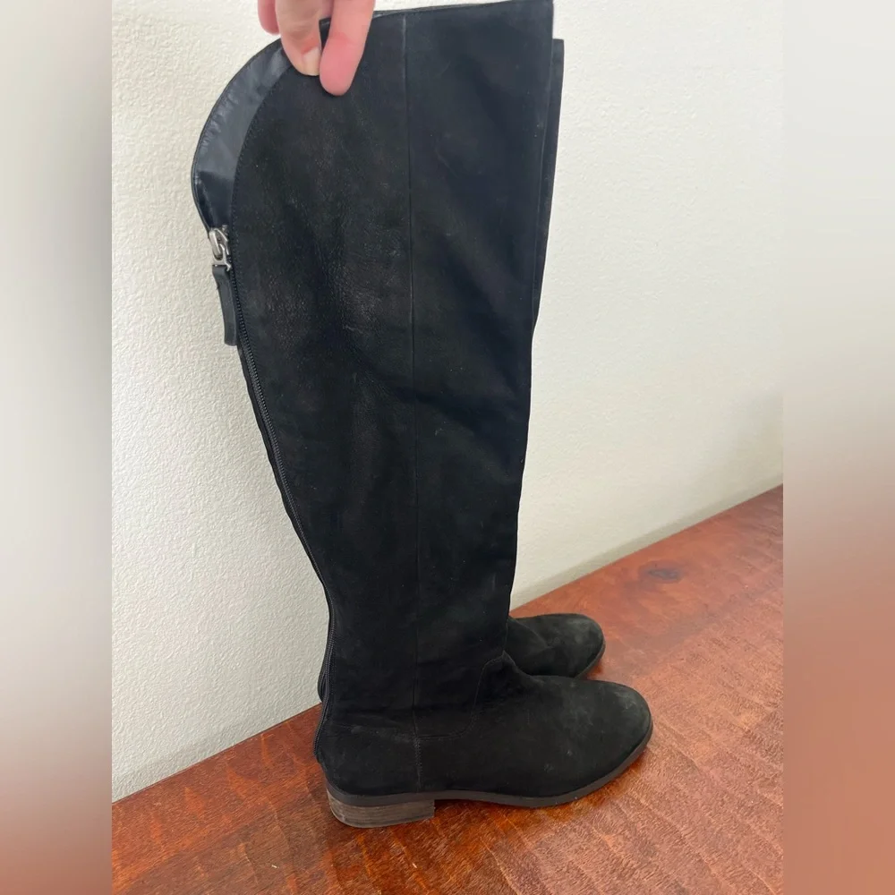 Sole Society Suede leather knee high Andie black boots goth cottagecore sz 8.5